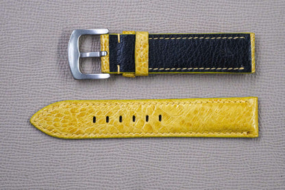 YELLOW OSTRICH LEATHER WATCH STRAP RD152
