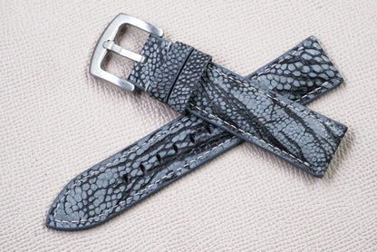 DARK GRAY OSTRICH LEG LEATHER WATCH STRAP RD155