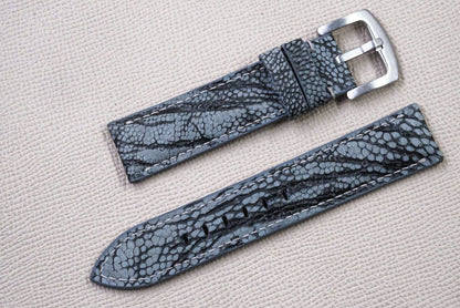 DARK GRAY OSTRICH LEG LEATHER WATCH STRAP RD155