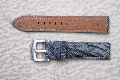 DARK GRAY OSTRICH LEG LEATHER WATCH STRAP RD155