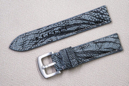 DARK GRAY OSTRICH LEG LEATHER WATCH STRAP RD155