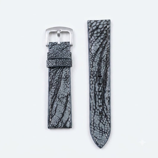 DARK GRAY OSTRICH LEG LEATHER WATCH STRAP RD155