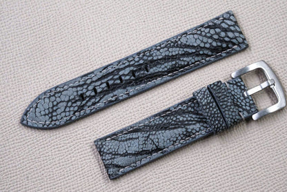 DARK GRAY OSTRICH LEG LEATHER WATCH STRAP RD155