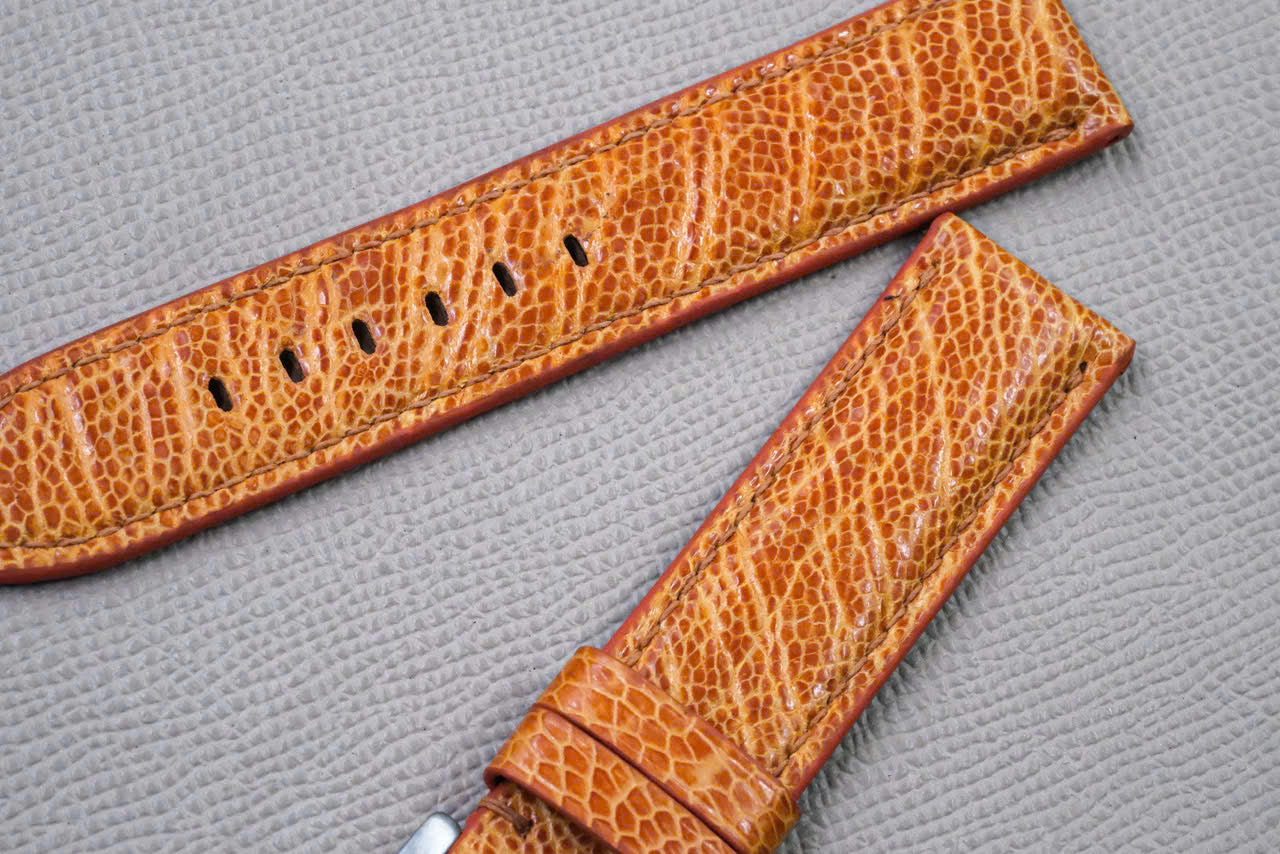 ORANGE OSTRICH LEATHER WATCH STRAP RD151