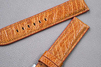 ORANGE OSTRICH LEATHER WATCH STRAP RD151