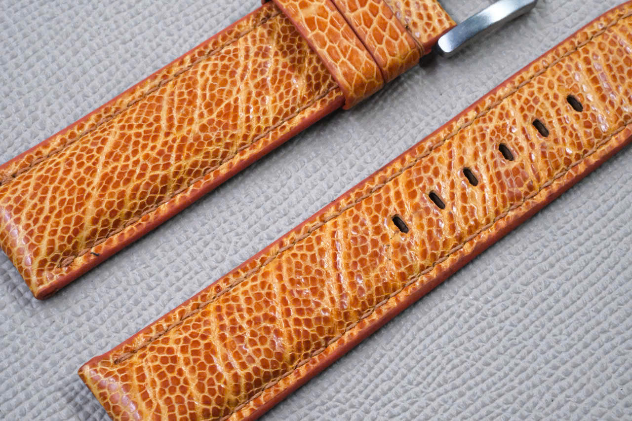 ORANGE OSTRICH LEATHER WATCH STRAP RD151