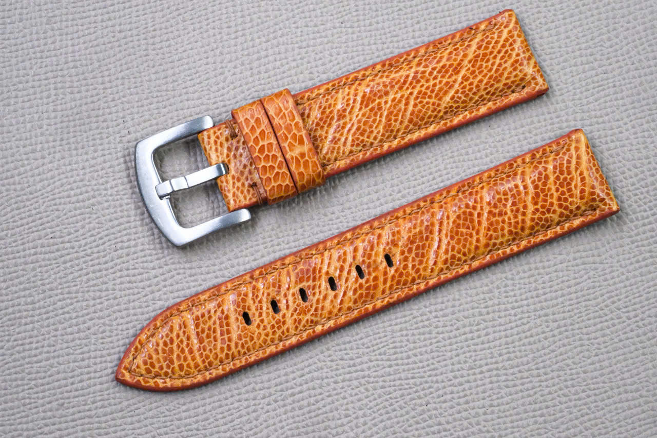 ORANGE OSTRICH LEATHER WATCH STRAP RD151