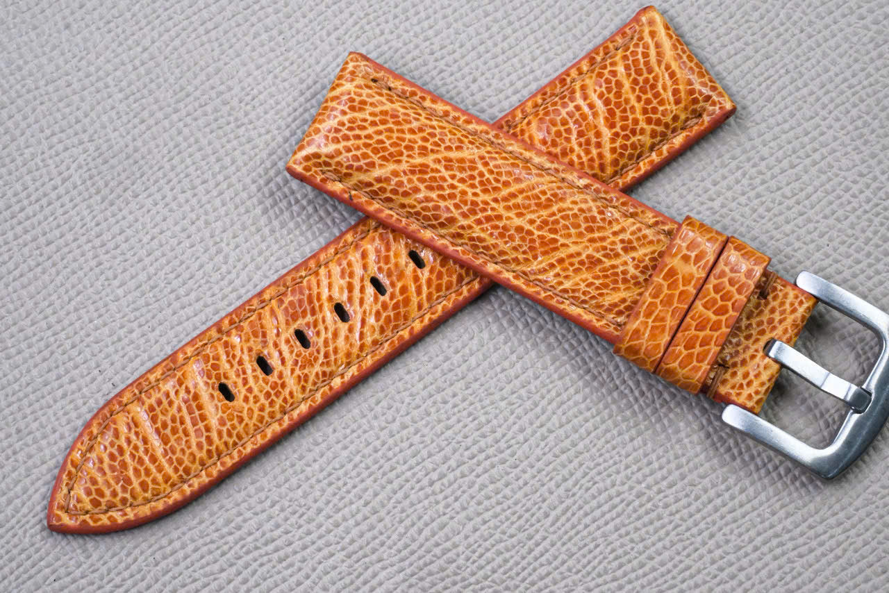 ORANGE OSTRICH LEATHER WATCH STRAP RD151