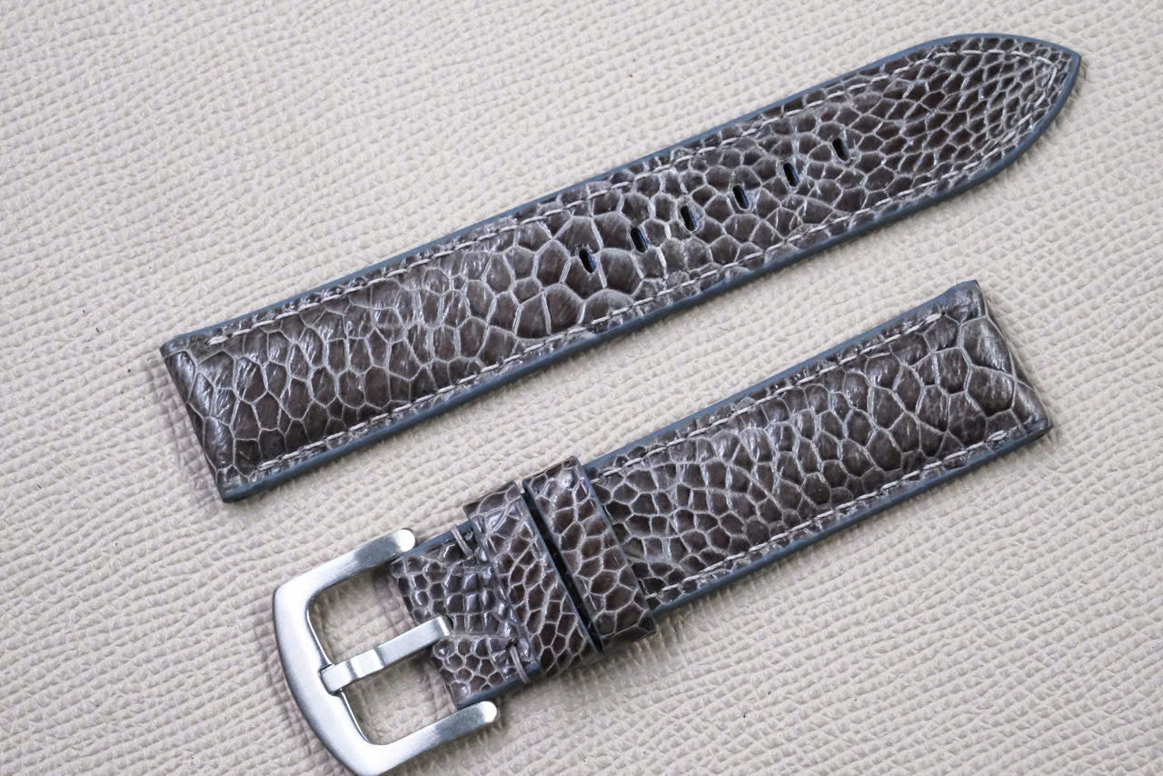 DARK GRAY OSTRICH LEATHER WATCH STRAP RD154