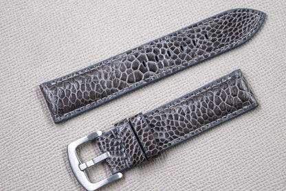 DARK GRAY OSTRICH LEATHER WATCH STRAP RD154