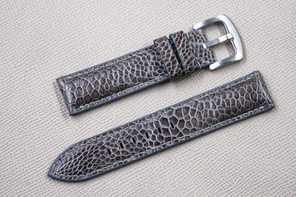 DARK GRAY OSTRICH LEATHER WATCH STRAP RD154