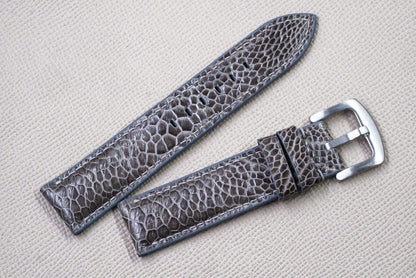 DARK GRAY OSTRICH LEATHER WATCH STRAP RD154