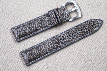 DARK GRAY OSTRICH LEATHER WATCH STRAP RD154