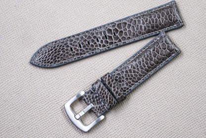 DARK GRAY OSTRICH LEATHER WATCH STRAP RD154