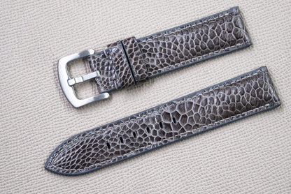 DARK GRAY OSTRICH LEATHER WATCH STRAP RD154