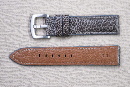 DARK GRAY OSTRICH LEATHER WATCH STRAP RD154