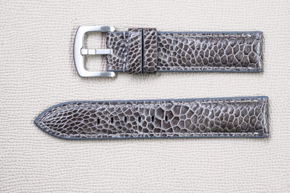 DARK GRAY OSTRICH LEATHER WATCH STRAP RD154