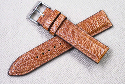 BROWN OSTRICH LEATHER WATCH STRAP RD153