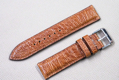 BROWN OSTRICH LEATHER WATCH STRAP RD153