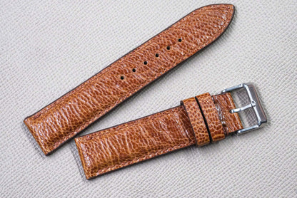 BROWN OSTRICH LEATHER WATCH STRAP RD153