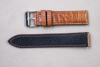 BROWN OSTRICH LEATHER WATCH STRAP RD153