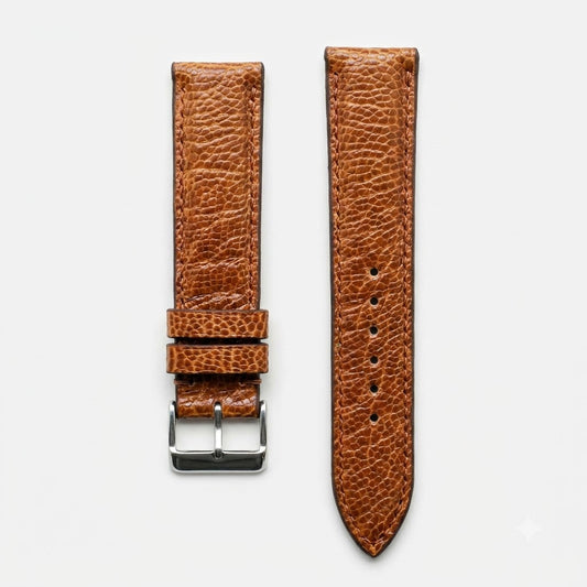 BROWN OSTRICH LEATHER WATCH STRAP RD153