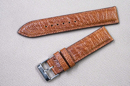 BROWN OSTRICH LEATHER WATCH STRAP RD153