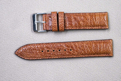 BROWN OSTRICH LEATHER WATCH STRAP RD153