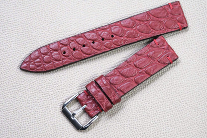 RED CROCODILE LEATHER WATCH STRAP RD150