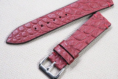 RED CROCODILE LEATHER WATCH STRAP RD150
