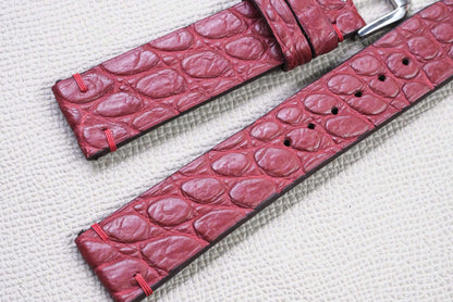 RED CROCODILE LEATHER WATCH STRAP RD150