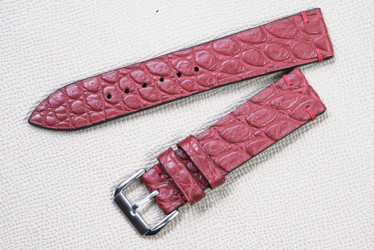 RED CROCODILE LEATHER WATCH STRAP RD150