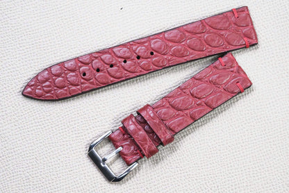 RED CROCODILE LEATHER WATCH STRAP RD150