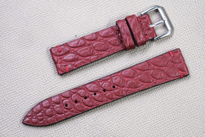 RED CROCODILE LEATHER WATCH STRAP RD150