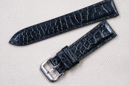 BLACK CROCODILE LEATHER WATCH STRAP RD149