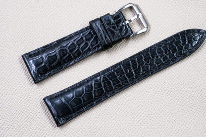 BLACK CROCODILE LEATHER WATCH STRAP RD149