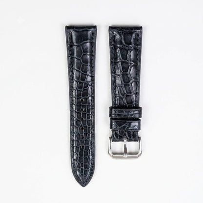 BLACK CROCODILE LEATHER WATCH STRAP RD149