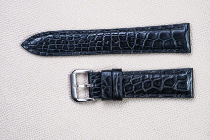 BLACK CROCODILE LEATHER WATCH STRAP RD149