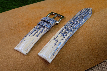 BESPOKE GENUINE WHITE LIZARD SKIN LEATHER STRAP HDLZ02