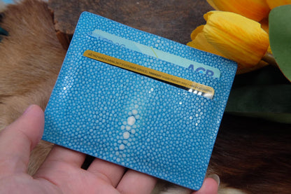 BESPOKE GENUINE BLUE STINGRAY CARD HOLDER WALLET HDWA67