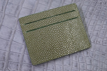 BESPOKE GENUINE DARK GREEN STINGRAY CARD HOLDER WALLET HDWA68