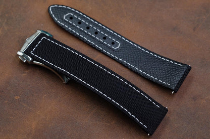 BLACK CANVAS LEATHER STRAP HDCFE10