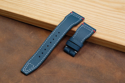 BESPOKE BLUE EPSOM IWC PILOT LEATHER WATCH STRAP HDLEIWC01