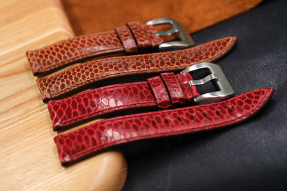 BESPOKE GENUINE RED BEAVER TAIL LEATHER WATCH STRAP HDLE03