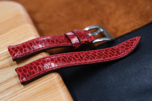 BESPOKE GENUINE RED BEAVER TAIL LEATHER WATCH STRAP HDLE03