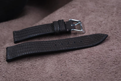 BESPOKE GENUINE DARK BROWN LIZARD SKIN LEATHER STRAP HDLZ06