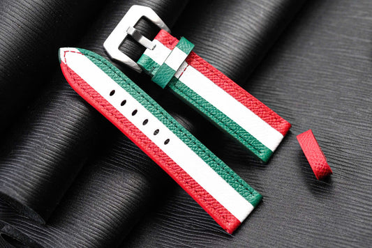 Italian Heritage Tricolore Epsom Strap