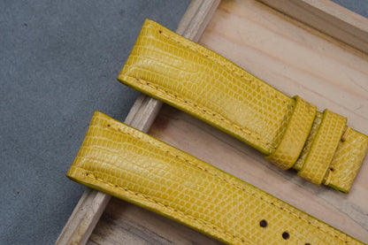 BESPOKE YELLOW GENUINE LIZARD LEATHER WATCH STRAP HDLZ01