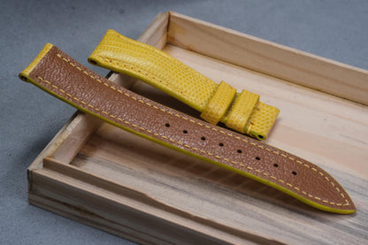 BESPOKE YELLOW GENUINE LIZARD LEATHER WATCH STRAP HDLZ01