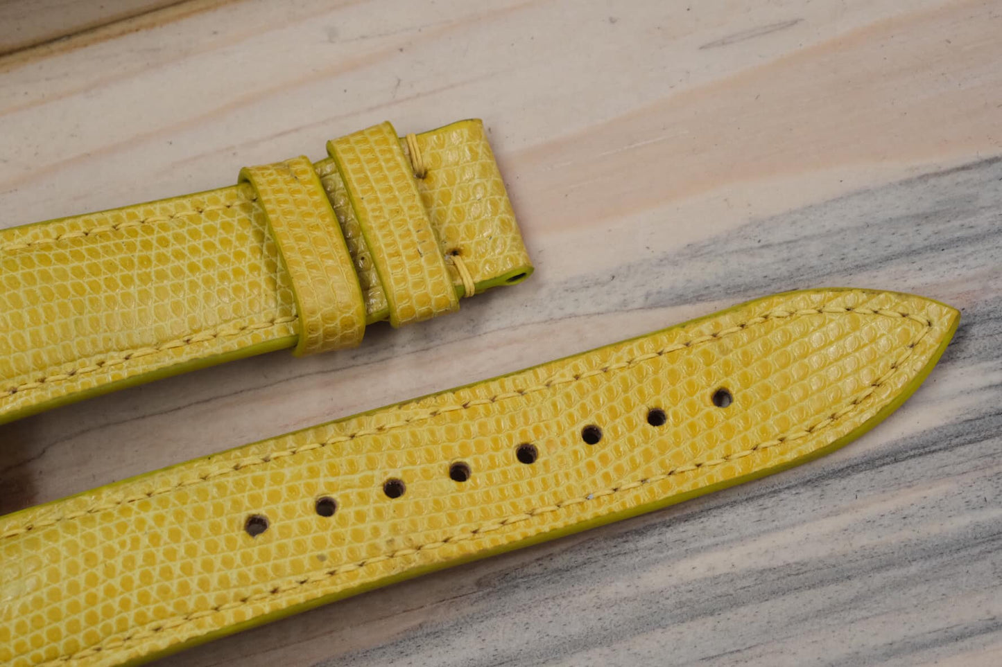 BESPOKE YELLOW GENUINE LIZARD LEATHER WATCH STRAP HDLZ01